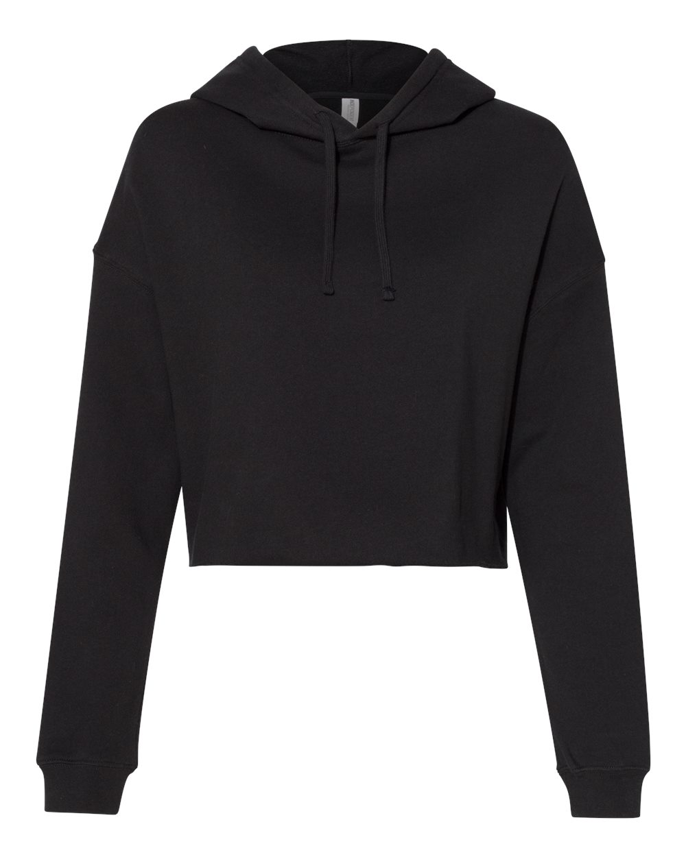 Womens cropped raw-edge hoodie