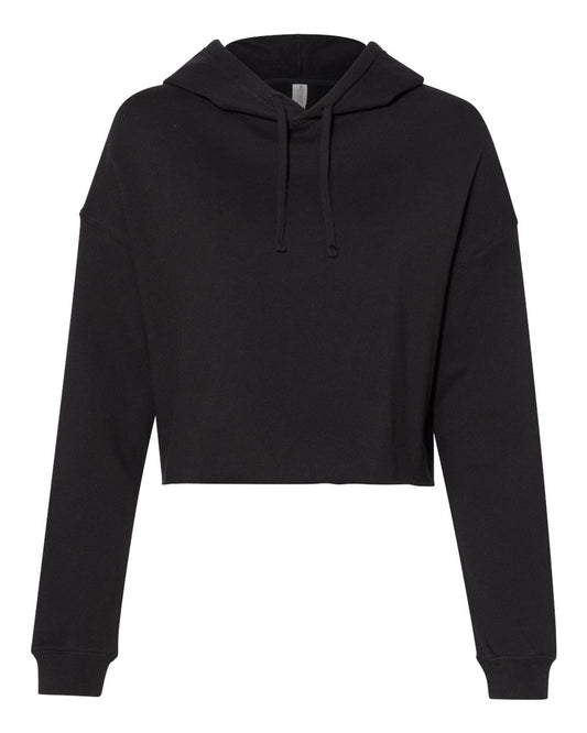 Womens cropped raw-edge hoodie