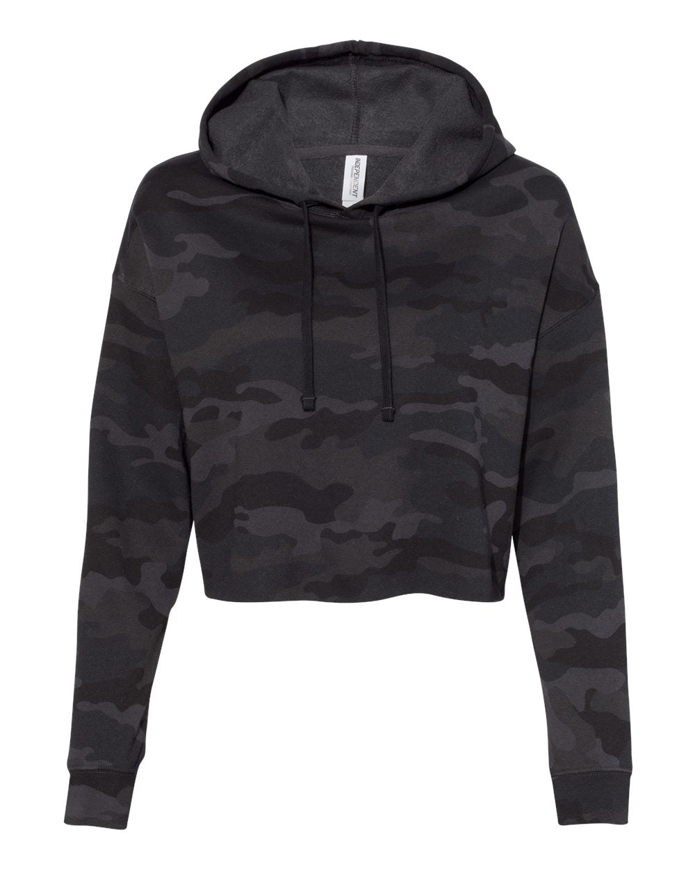 Womens cropped raw-edge hoodie